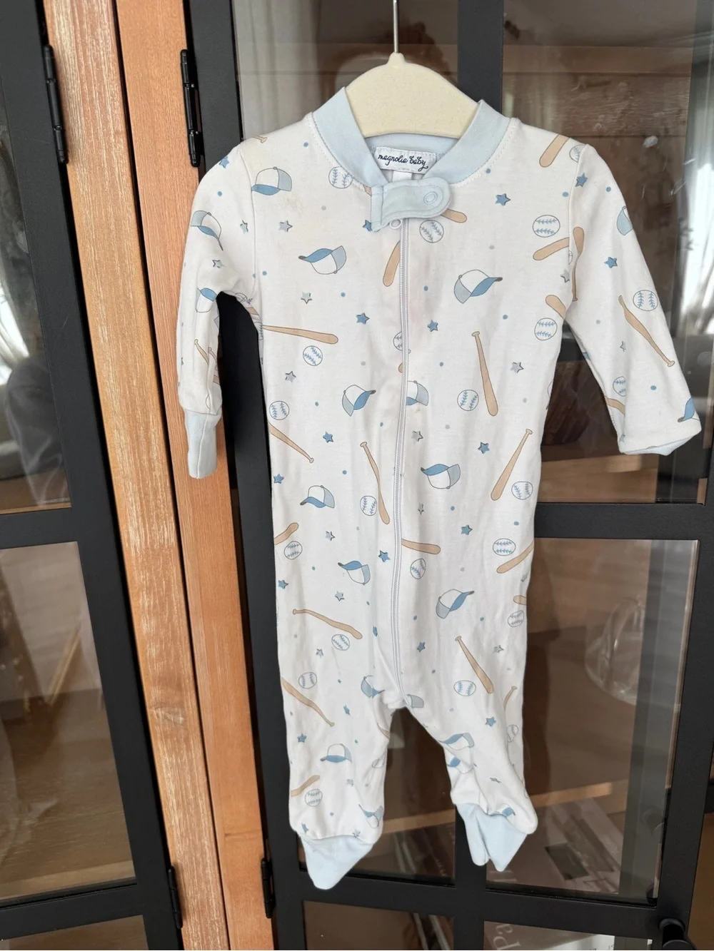 Magnolia Baby Boys All Star Baseball Print Zippy sleeper coverall pima little
